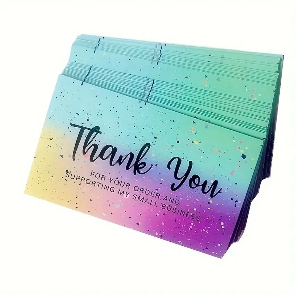 50 piece Rainbow Thank You Business Cards NEW